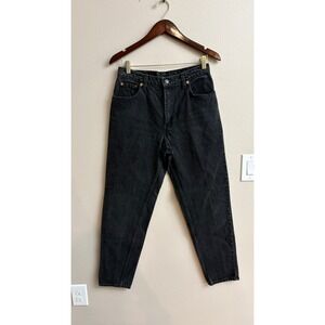 Levi's 550 Jeans Size 11 Med Vintage Black Relaxed Tapered Leg High Waisted Mom